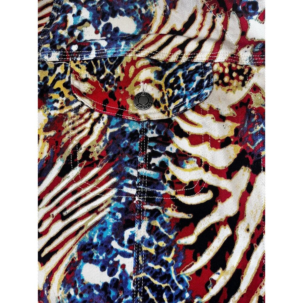 Chico's Women's Long Sleeve Multicolor Jean Jacket Size 3 Red White Blue - Picture 5 of 8